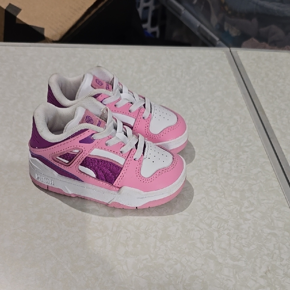Puma Pink and Purple Retro Sneakers
